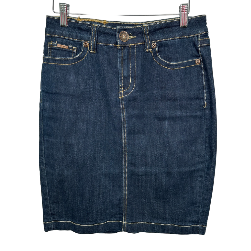 Carreli Dark Wash Denim Knee Length Skirt 27‎